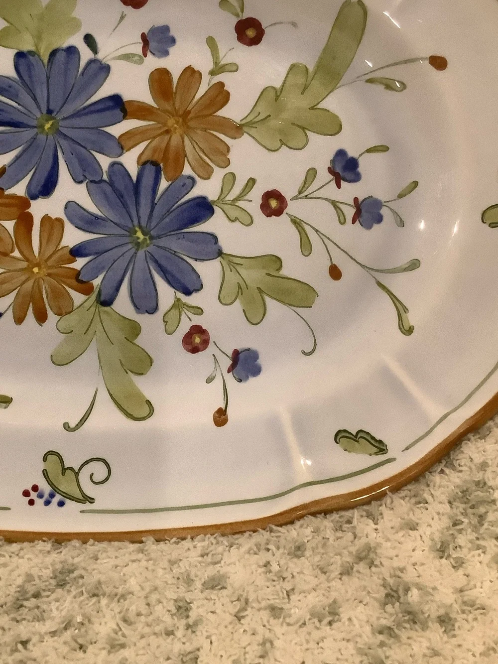 Metlox Hand-Painted Floral Ceramic Serving Platter NWT 13.5x10” Los Angeles CA